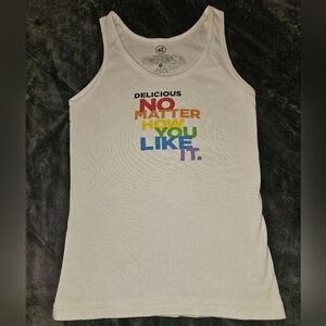 White Tank Top with Colorful Print